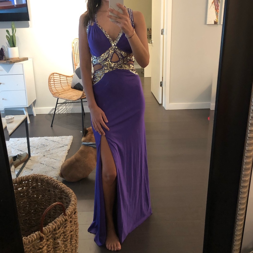 Purple long gown